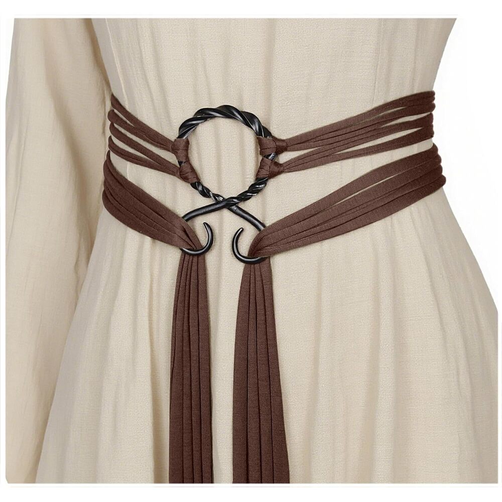 Medieval Rope Belt Brown Viking Troll Cross Women